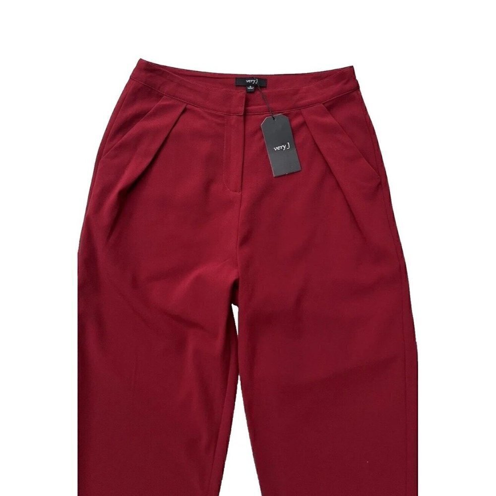 Very J By Nasty Gal Women's Burgundy Tapered Pleated Pants Size S - Picture 14 of 15